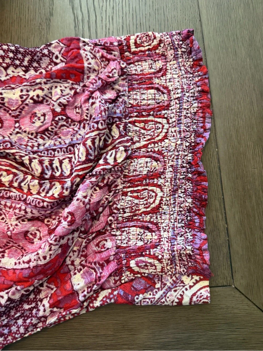 Free People Pink Paisley Wrap Crop Blouse NWT Sz XS